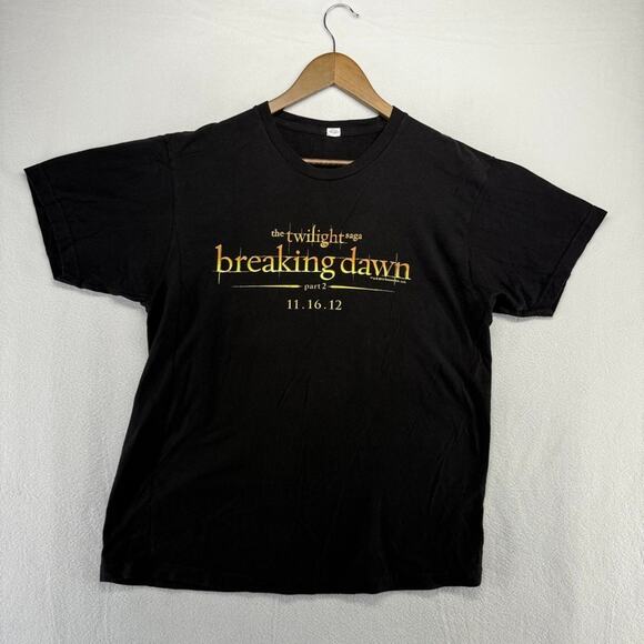 Twilight Breaking Dawn Shirt Men's large Black Part 2 Two Double Sided 2012 y2k - Picture 1 of 6